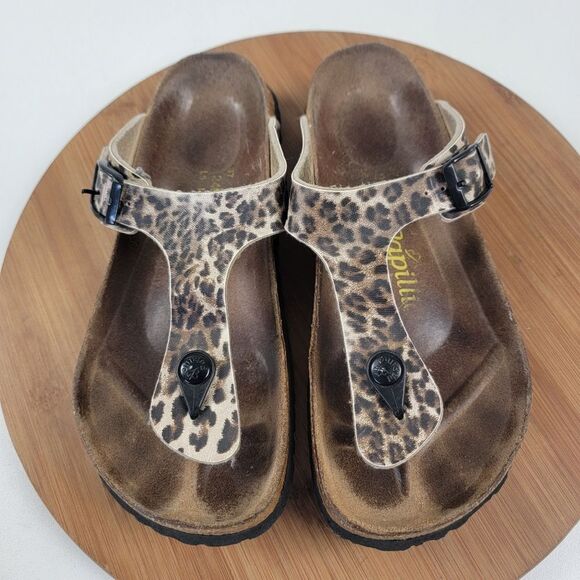 Papillio by Birkenstock Gizeh 37 L5 Birko-flor Leopard Print Womens Thong Sandal - Picture 1 of 9